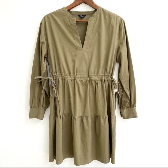 Rails Ivy Mini Moss Green Tie Waist Tiered Dress Women's Size Small - Picture 6 of 14